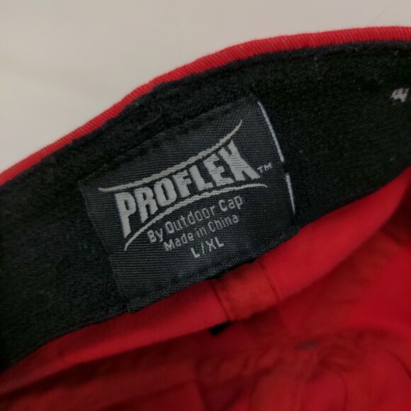 Proflex Men's Fitted Hat Red Size L/XL Embroidered DL Logo Stretch - Picture 8 of 8